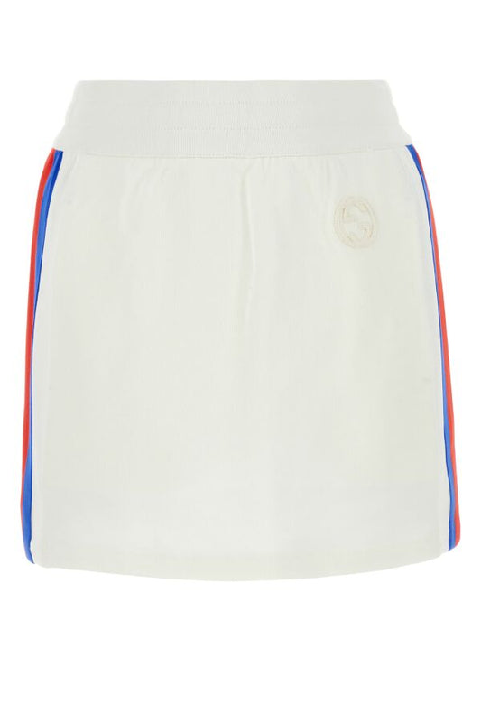 Gucci Woman White Jersey Mini Skirt