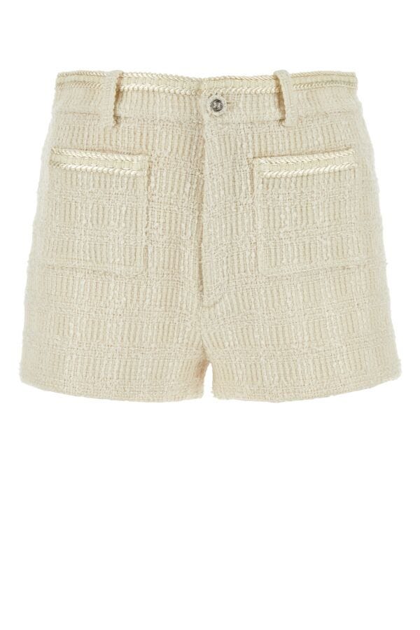 Gucci Woman Ivory Tweed Shorts