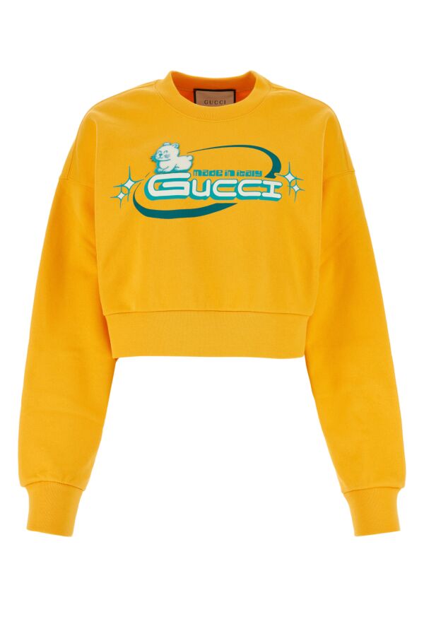 Gucci Woman Yellow Cotton Sweatshirt