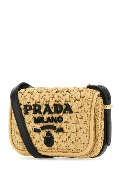 Prada Woman Raffia Crossbody Bag