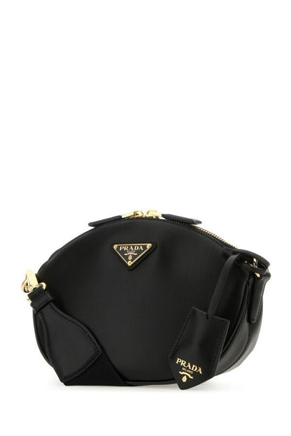 Prada Woman Black Leather Crossbody Bag