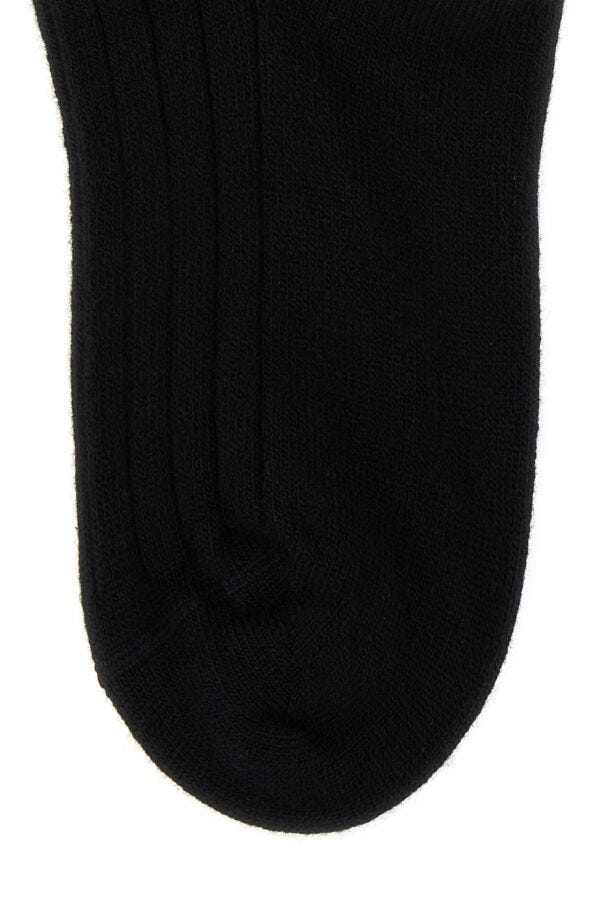 Prada Woman Black Stretch Wool Blend Socks