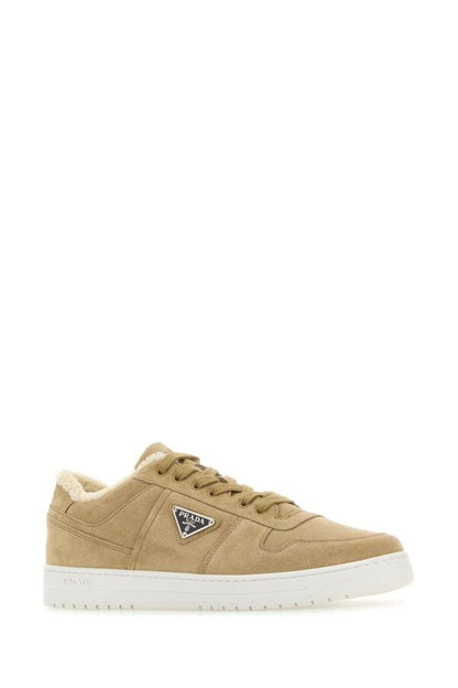 Prada Man Cappuccino Suede Downtown Sneakers