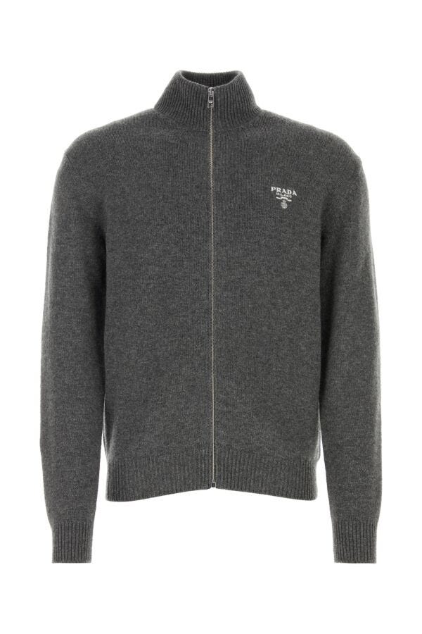 Prada Man Dark Grey Cashmere Cardigan