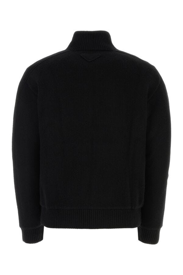 Prada Man Black Wool Blend Cardigan