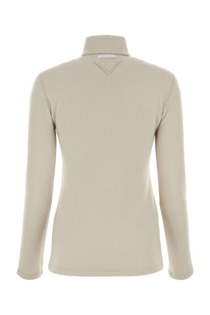 Prada Woman Sand Cashmere Blend Sweater