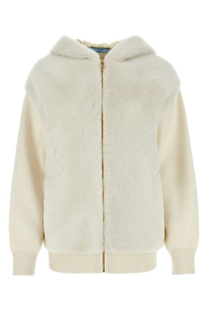 Prada Woman Ivory Cashmere Cardigan