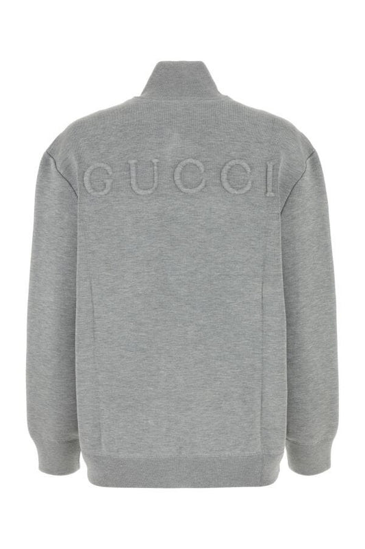 Gucci Woman Grey Stretch Wool Blend Cardigan