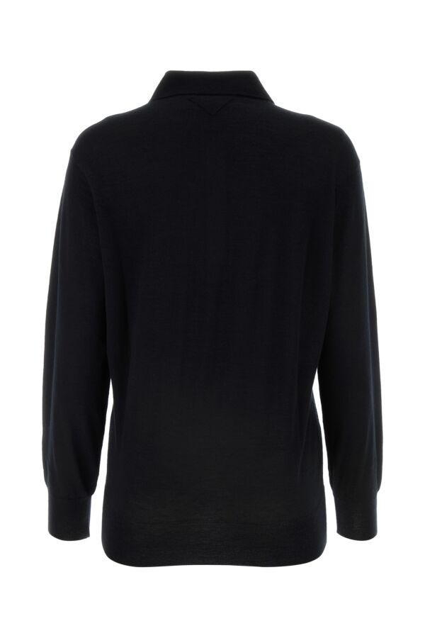 Prada Woman Black Cashmere Polo Shirt