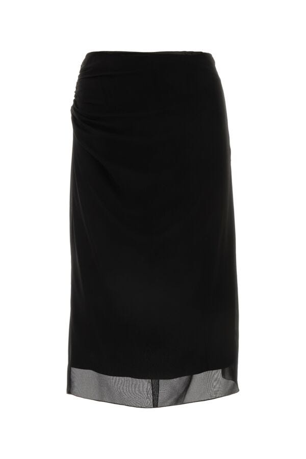 Prada Woman Black Georgette Skirt