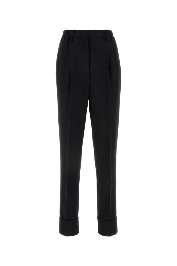 Prada Woman Black Wool Blend Pant