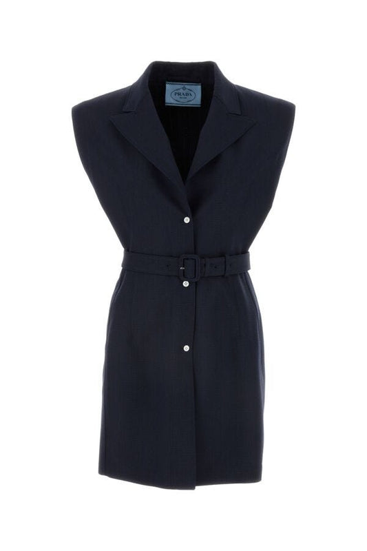 Prada Woman Navy Blue Wool Vest