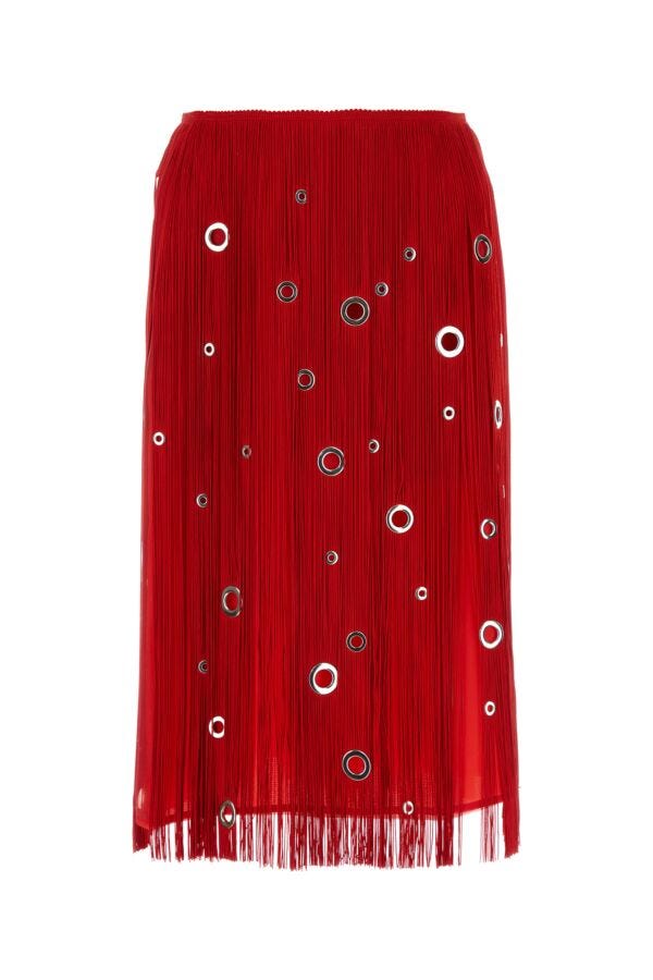 Prada Woman Red Organza Skirt