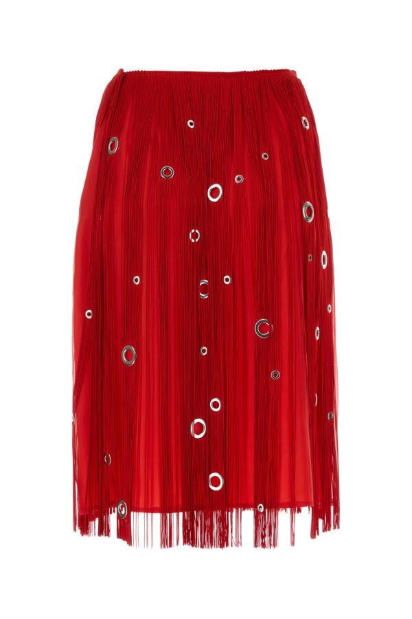 Prada Woman Red Organza Skirt