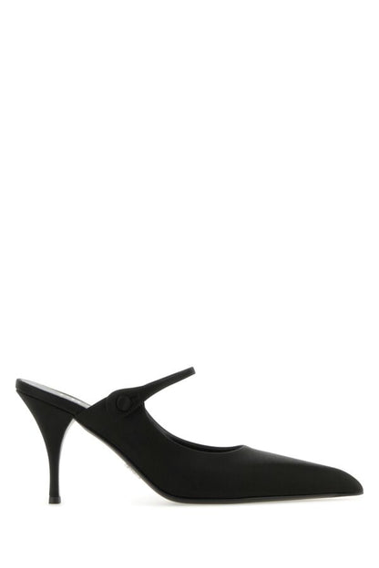 Prada Woman Black Satin Mules