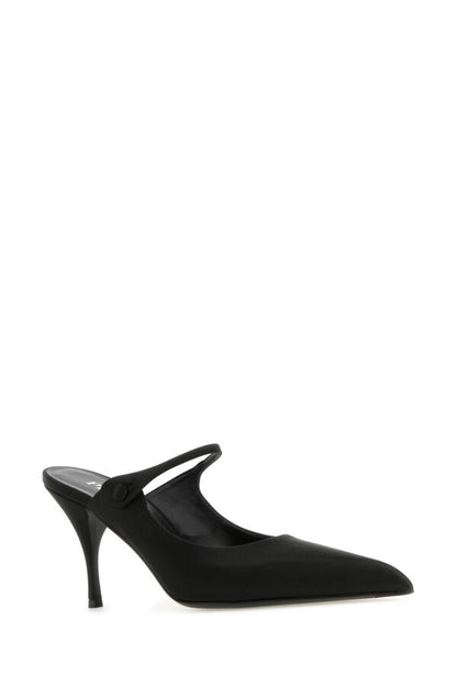 Prada Woman Black Satin Mules