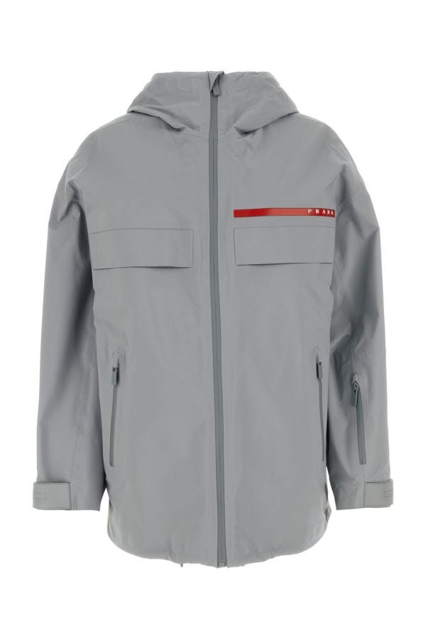 Prada Women Grey Gore-Tex® Oversize K-Way