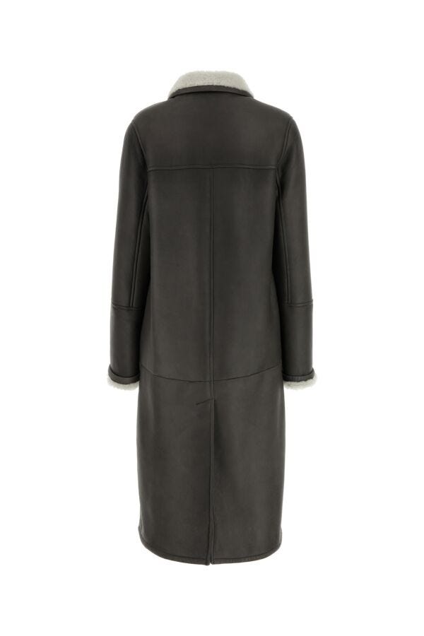 Prada Woman Dark Grey Shearling Coat