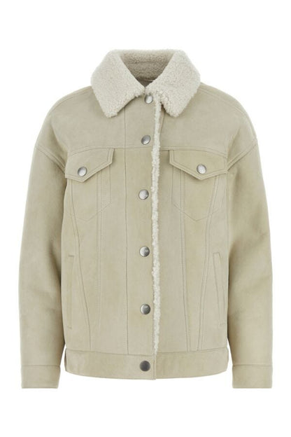 Prada Woman Chalk Shearling Jacket