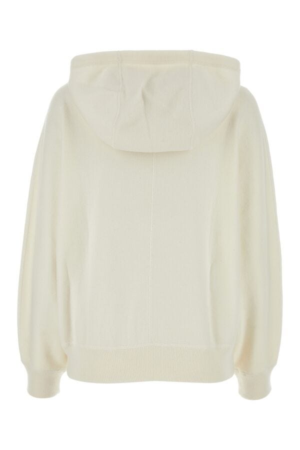 Prada Woman White Stretch Cashmere Blend Sweatshirt