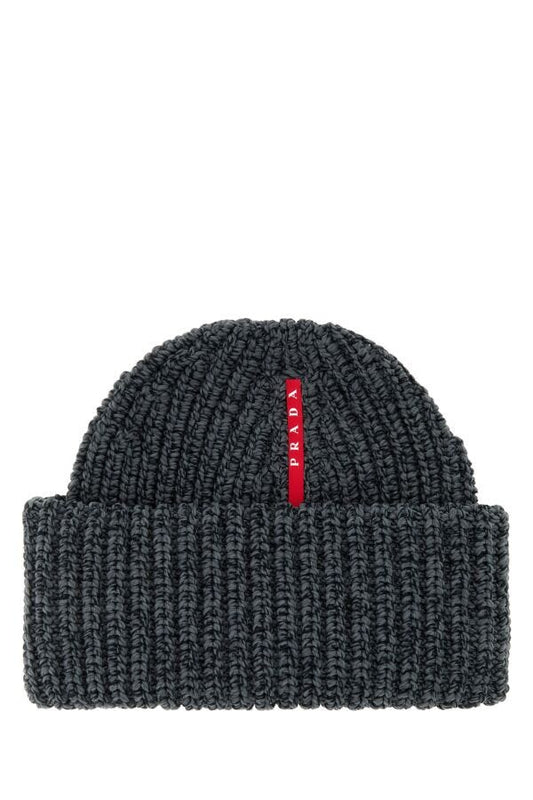 Prada Woman Two-Tone Polyester Beanie Hat