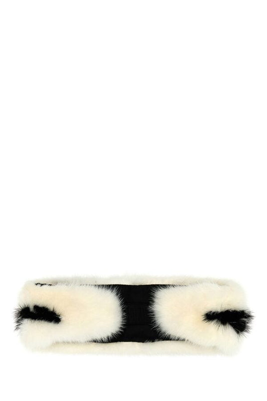 Prada Woman Ivory Fur Hairband