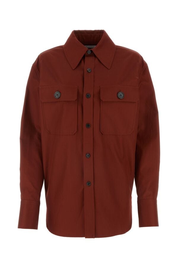 Saint Laurent Woman Tiziano Red Cotton Shirt