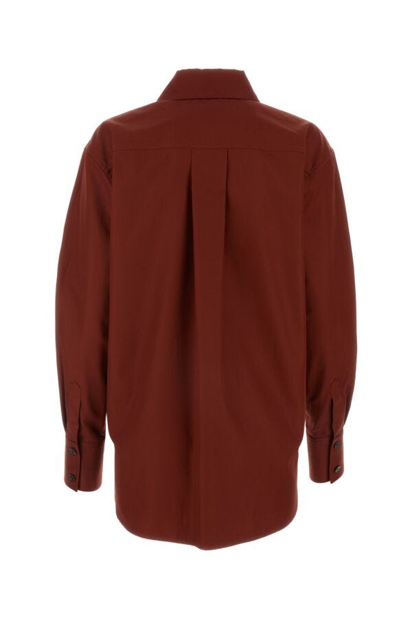 Saint Laurent Woman Tiziano Red Cotton Shirt