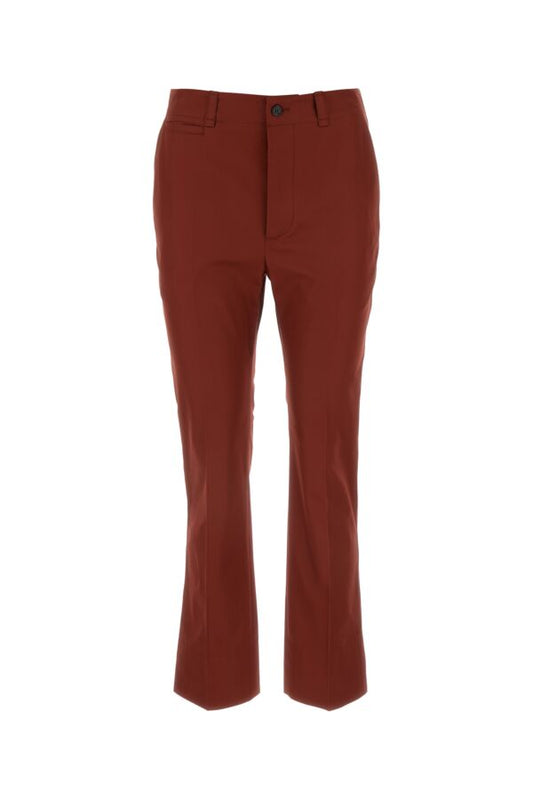 Saint Laurent Woman Tiziano Red Cotton Pant