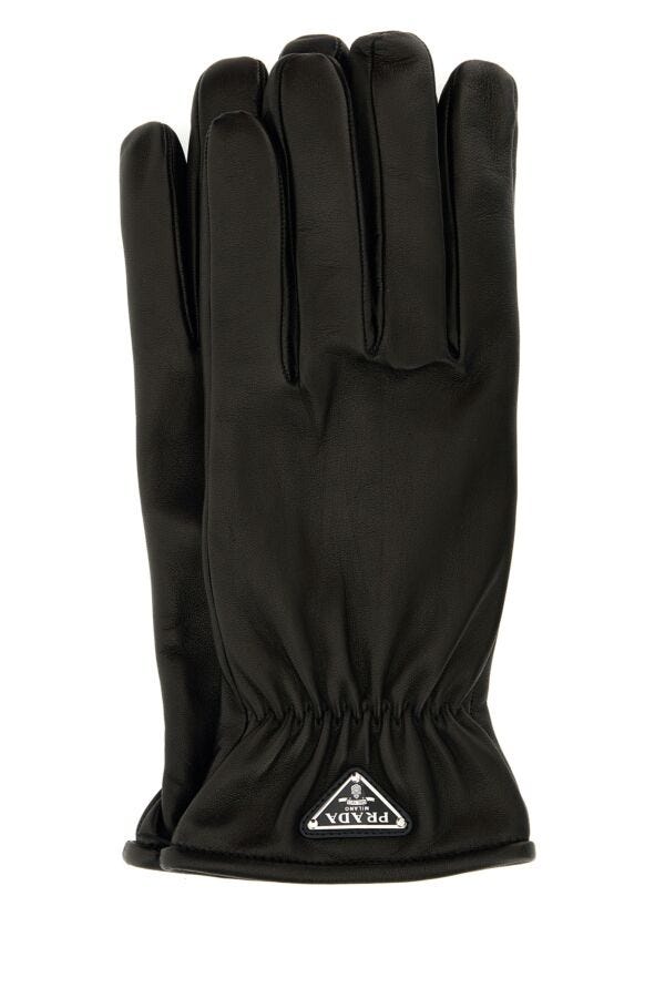 Prada Man Black Nappa Leather Gloves