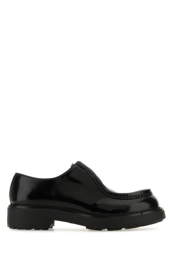 Prada Man Black Leather Diapason Lace-Up Shoes