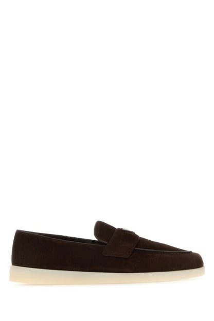 Prada Man Dark Brown Suede Loafers