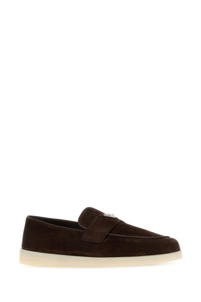 Prada Man Dark Brown Suede Loafers