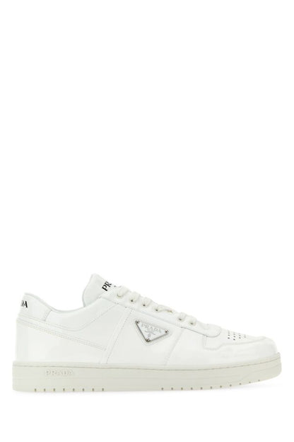 Prada Man White Leather Downtown Sneakers