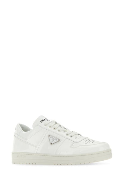 Prada Man White Leather Downtown Sneakers