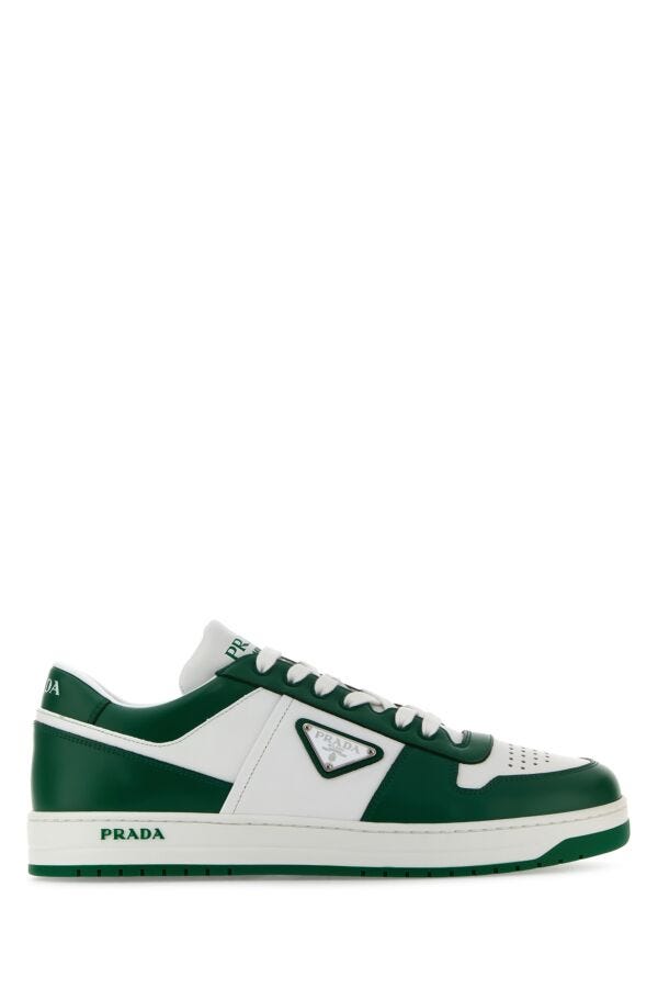 Prada Man Two-Tone Leather Downtown Sneakers