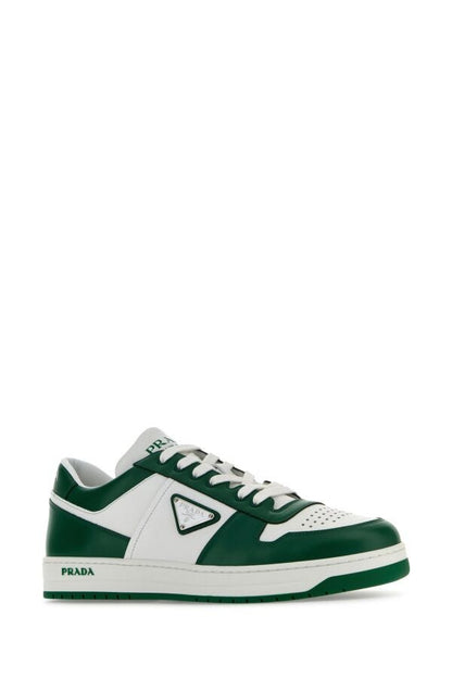 Prada Man Two-Tone Leather Downtown Sneakers