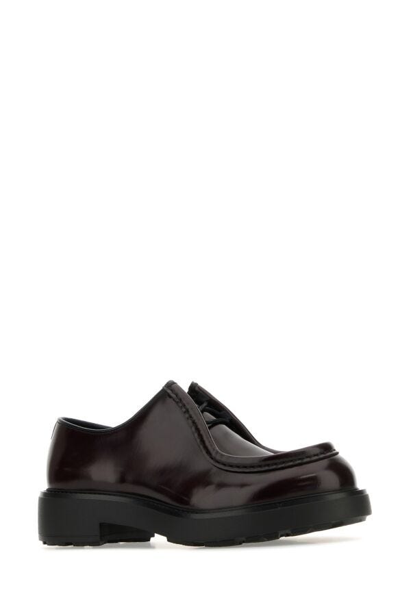 Prada Man Grape Leather Diapason Lace-Up Shoes