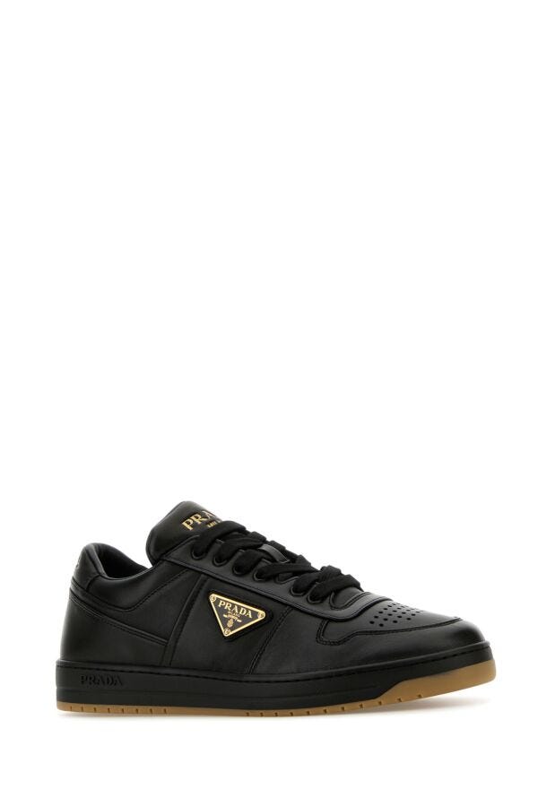 Prada Man Black Nappa Leather Downtown Sneakers