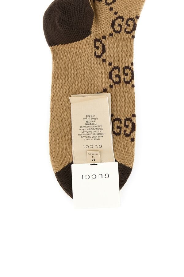 Gucci Woman Embroidered Stretch Cotton Blend Socks