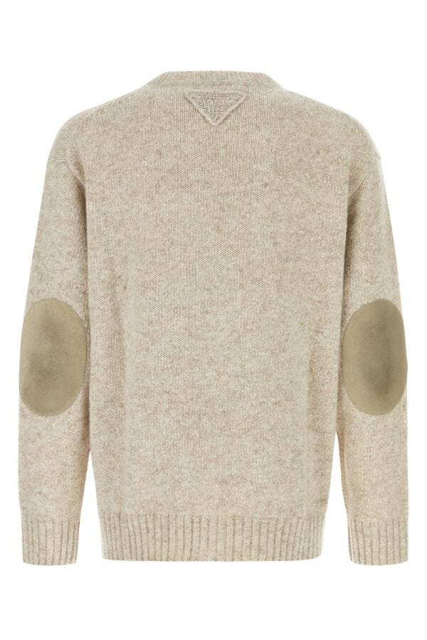 Prada Man Melange Sand Cashmere Oversize Cardigan