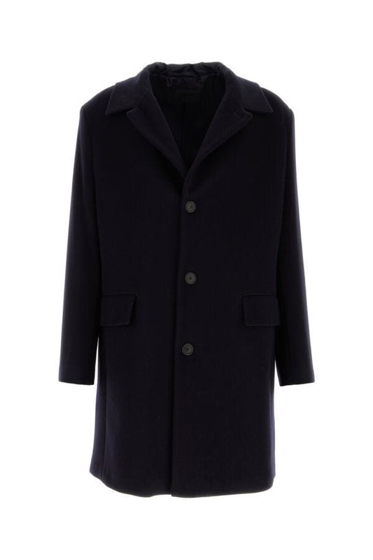 Prada Man Midnight Blue Wool Blend Coat