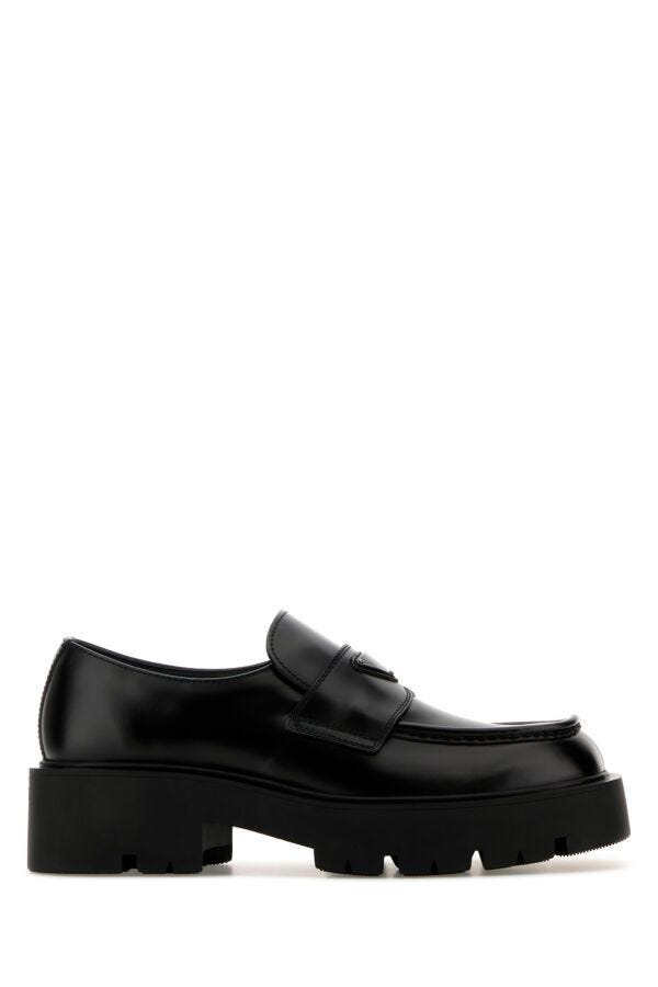 Prada Man Black Leather Loafers