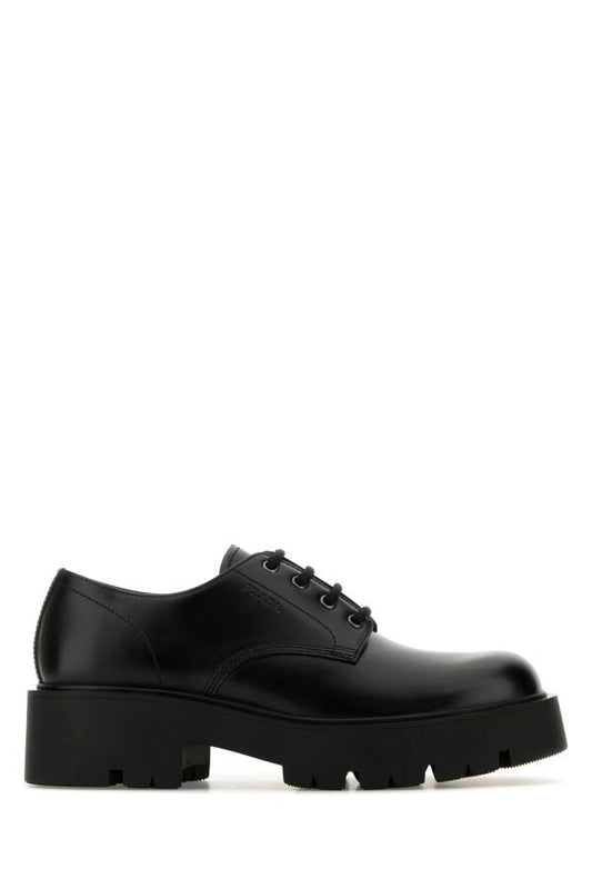 Prada Man Black Leather Lace-Up Shoes