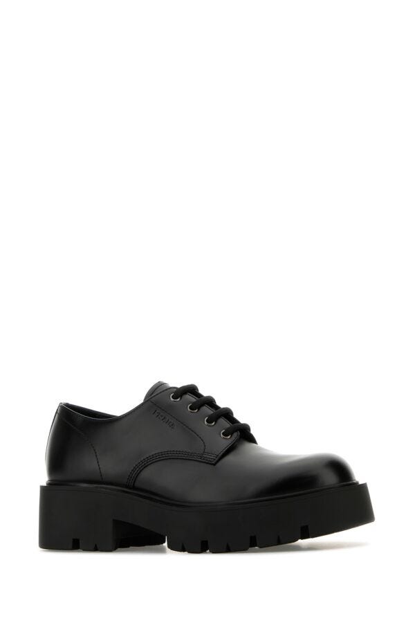 Prada Man Black Leather Lace-Up Shoes