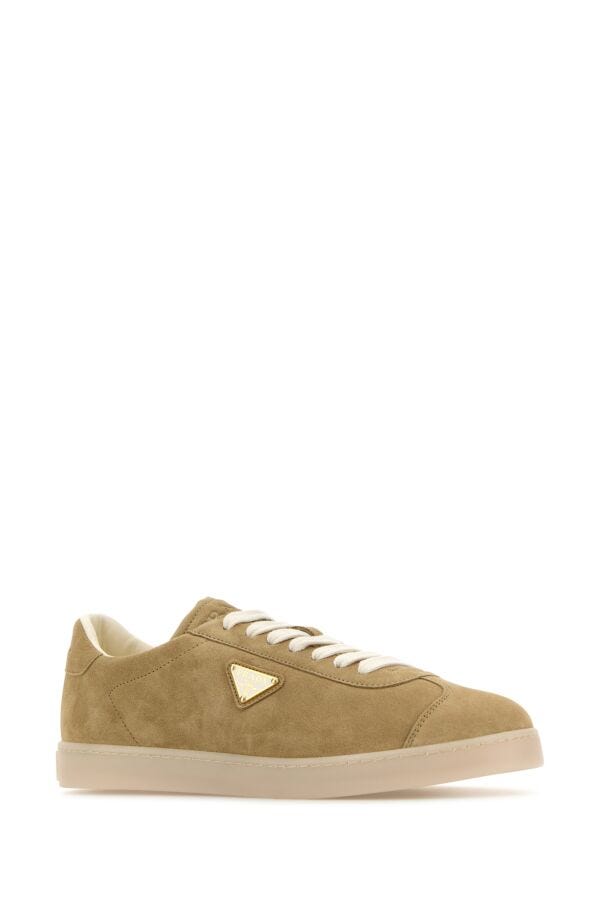 Prada Man Beige Suede Sneakers