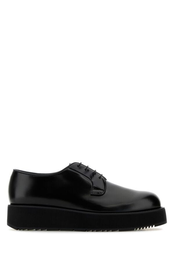 Prada Man Black Leather Lace-Up Shoes