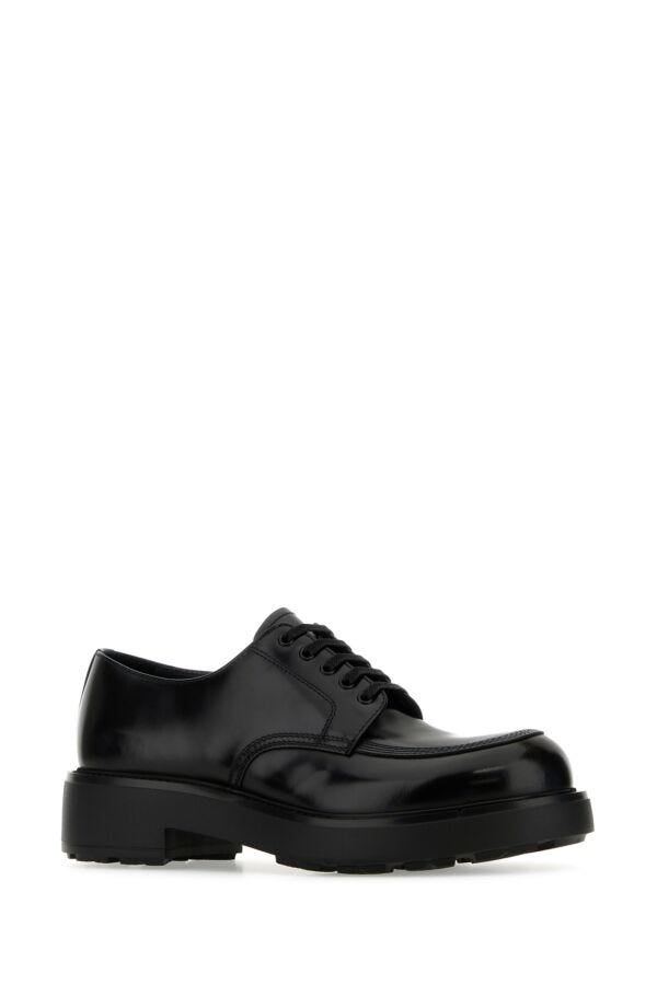 Prada Man Black Leather Lace-Up Shoes