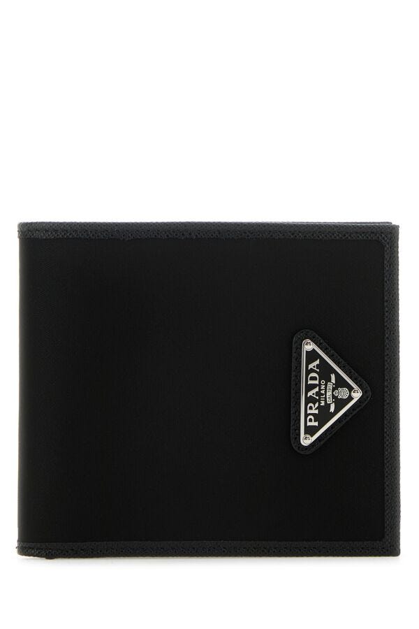 Prada Man Black Fabric And Leather Wallet