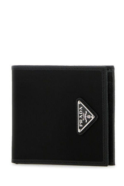 Prada Man Black Fabric And Leather Wallet